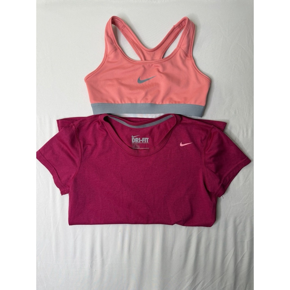 Lot Of 2 Nike Dri-FIT Women's Activewear Bundle Shirt & Sports‎ Bra Size Small